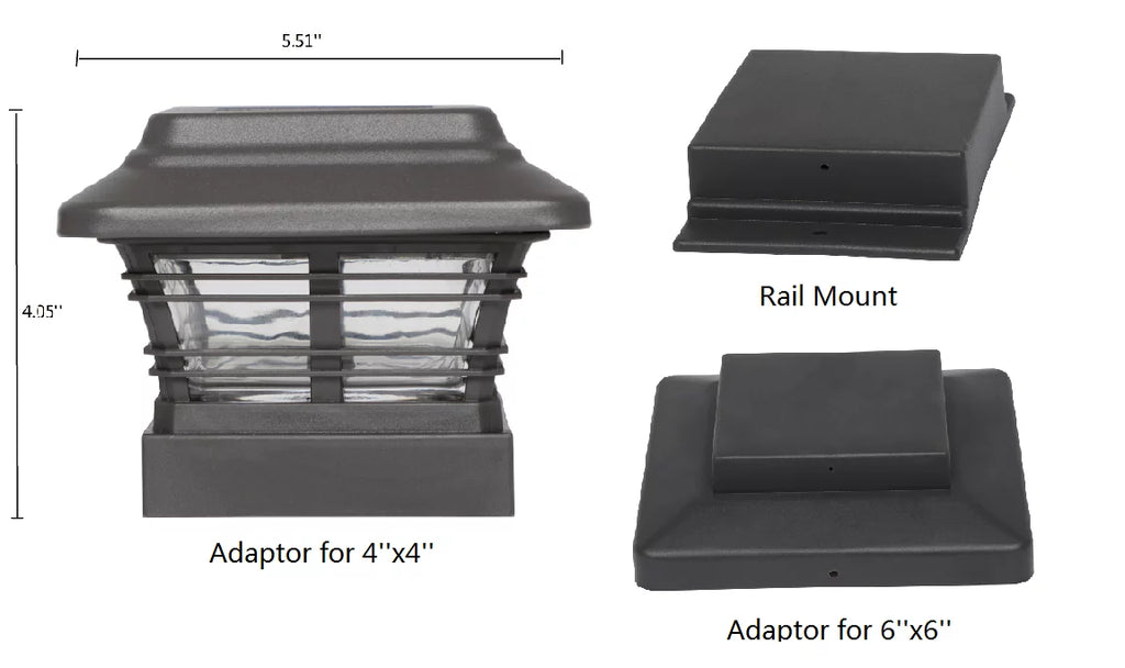Better Homes & Gardens Solar Powered 4'' x 4'' Post Light; LED Light (4-Pack)