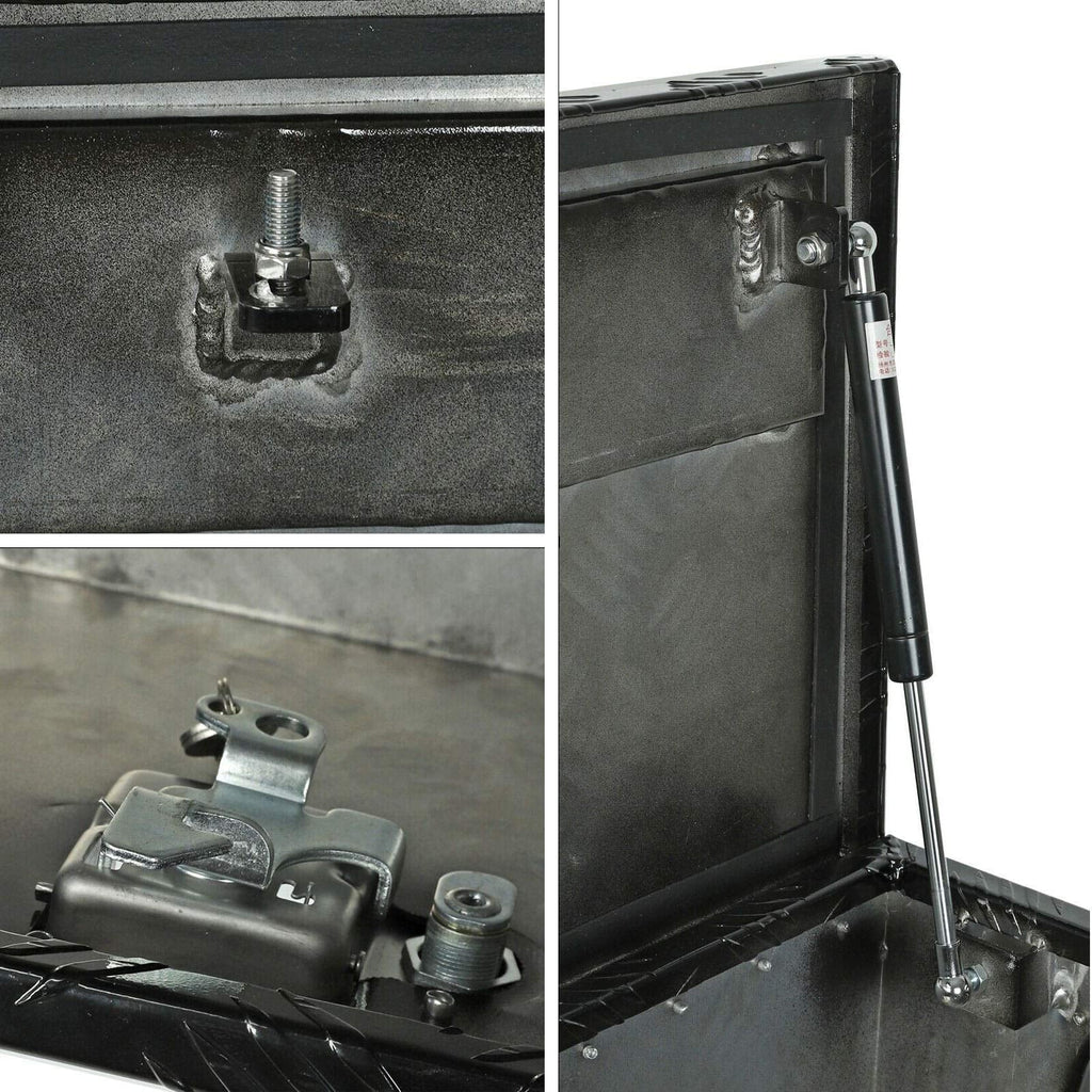 Confote 39 x 13 x 10 cmes Pick Up Truck Truck Bed Tool Box Trailer Storage Heavy Duty Aluminum; Lock and Keys; Liquidproof; Black