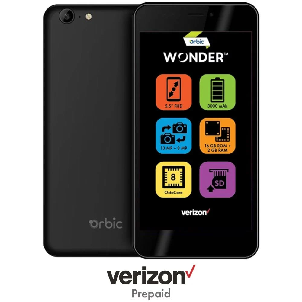 Verizon Orbic Wonder 16GB Prepaid Smartphone; Black