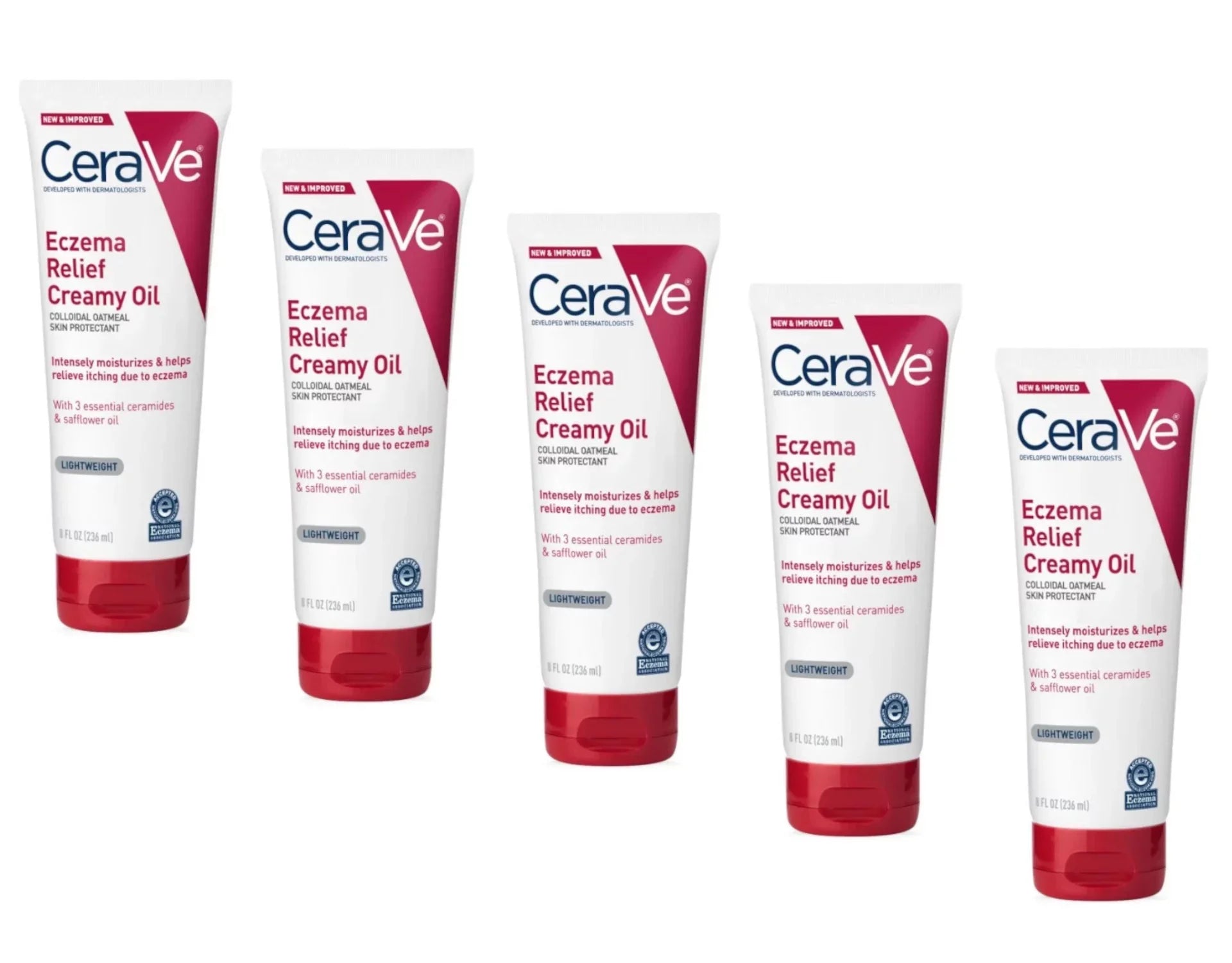 Cerave Eczema Relief Creamy Oil Oatmeal Skin Protectant; 8 Fl. Oz. - Pack of 5