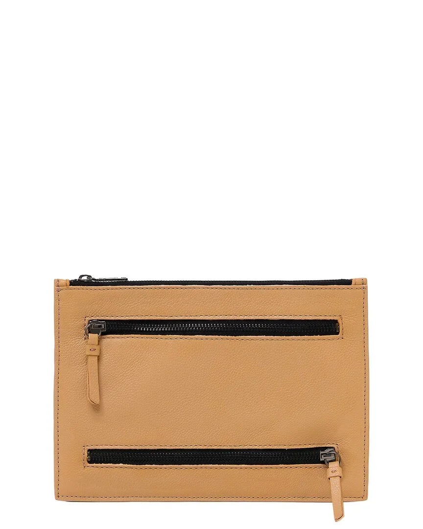 Botkier Chelsea Medium Leather Wristlet Clutch; Brown