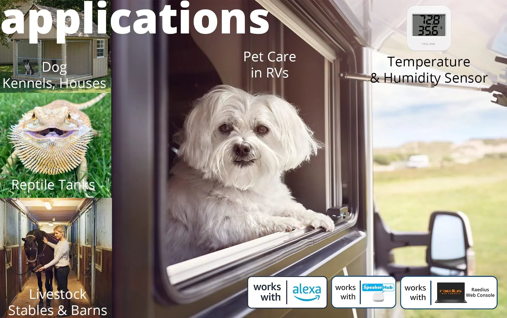 Smart Wireless Temperature / Humidity Sensor Wide Range (-22 to 158 degrees) for Freezer Fridge Monitoring Pet Cage/Tank Monitoring Smartphone Alerts; Works with Alexa IFTTT; 2 Pack - Hub Included