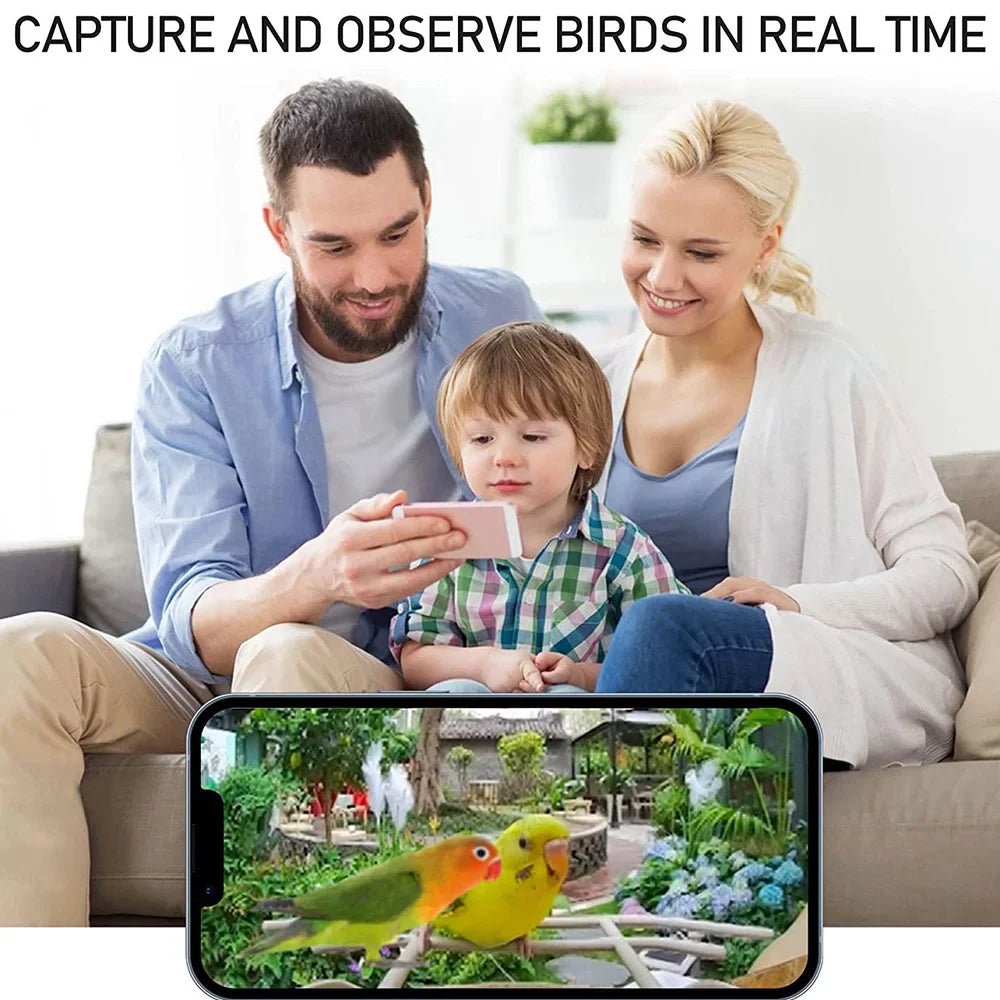 WIFI Smart Bird Feeder Camera 1080P Auto Capture Bird Video and Motion Detection Real-time Notification AI Identify Bird Species IP65 Fluidproof 128G TF Cards