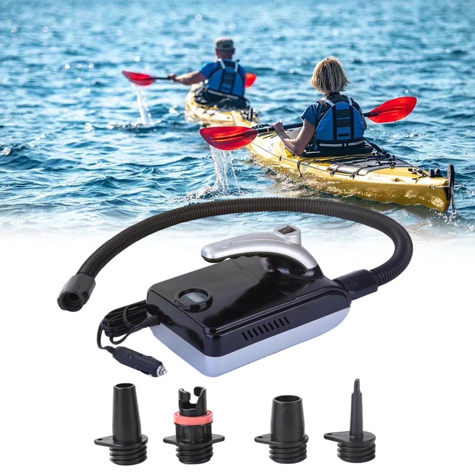 20PSI Voltage-driven Pump for Paddleboards; 12 Paddle Board Quick Inflator&Deflator Pump for Inflatable Kayak/Yoga Ball/Tent/Raft