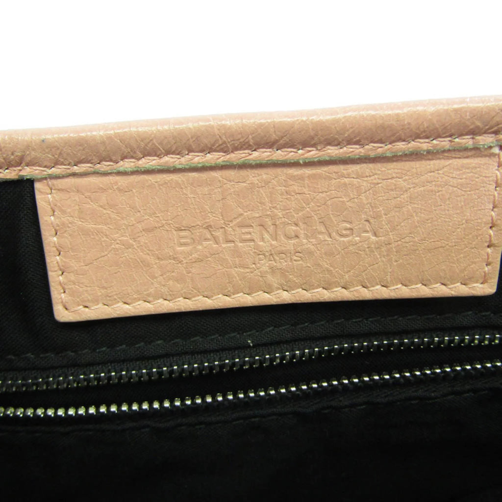 Pre-Owned Balenciaga Navy Cabas XS 390346 Women's Canvas;Leather Handbag;Shoulder Bag Light Pink (Good)