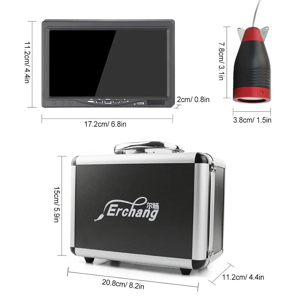 Erchang Underwater Fishing Camera Portable Fish Finder with 7 foot for Boat Kayak Lake Sea Fishing - Reliable Fish Tracking; Real-time ; -have for Fishing Excursions