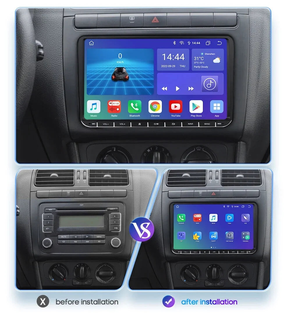 Fit VW Volkswagen Jetta Passat 9" 1280*720 IPS Android 12 Car Stereo Radio Apple Carplay GPS 2+32GB