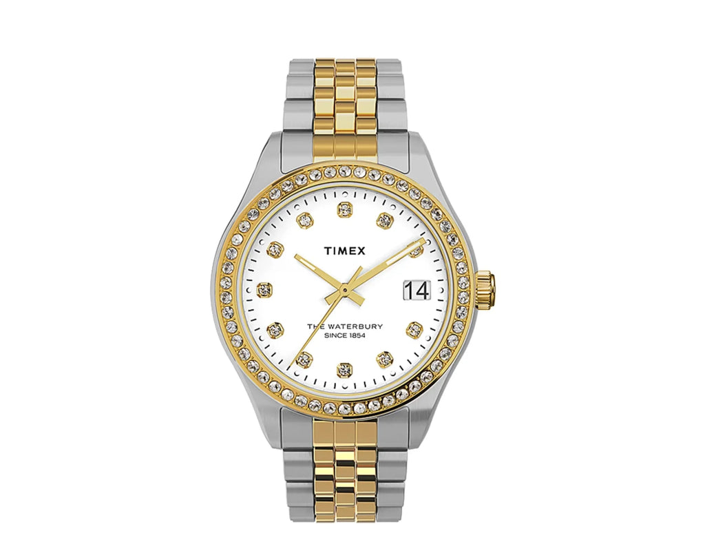 Timex Fluidbury Legacy with Swarovski� Crystals 34mm Stainless Steel Bracelet Women's Watch
