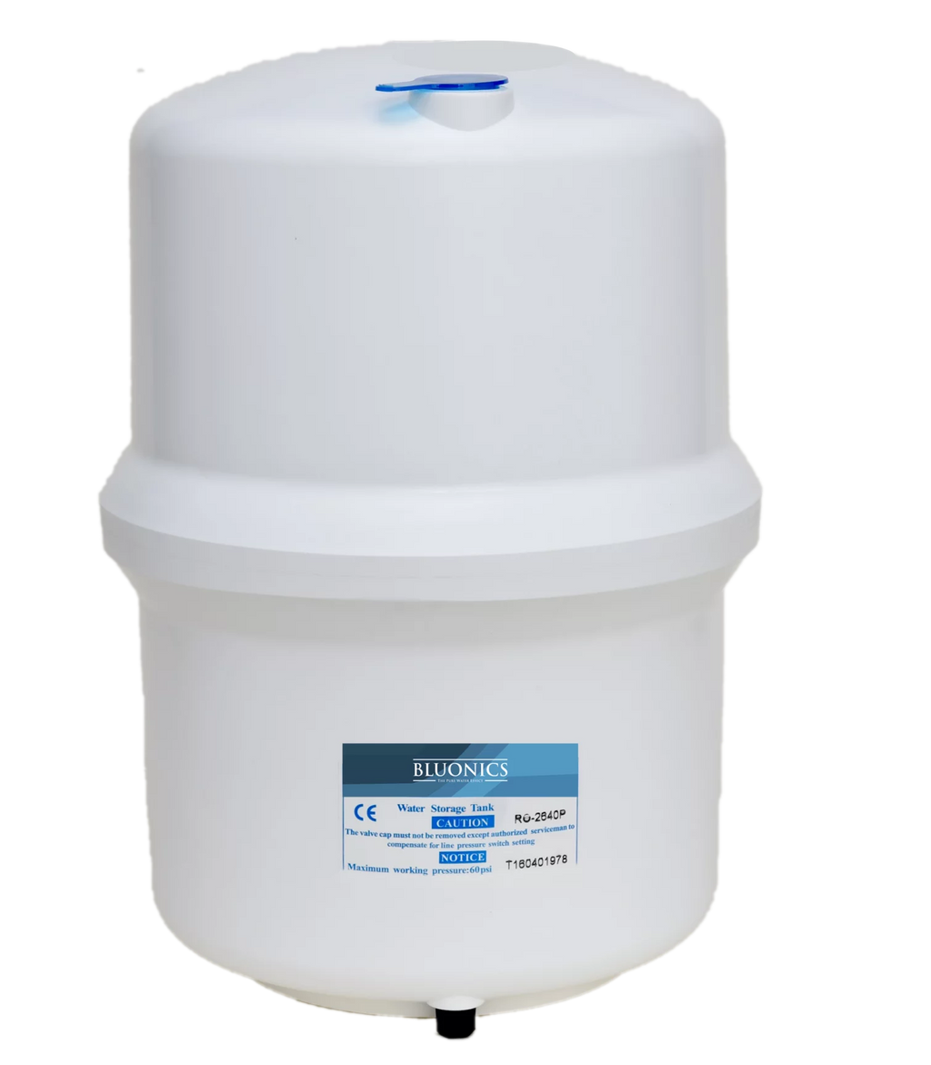 Bluonics Pressurized Storage Tank with Ball Valve for Reverse Osmosis RO Systems; 4 Gallon