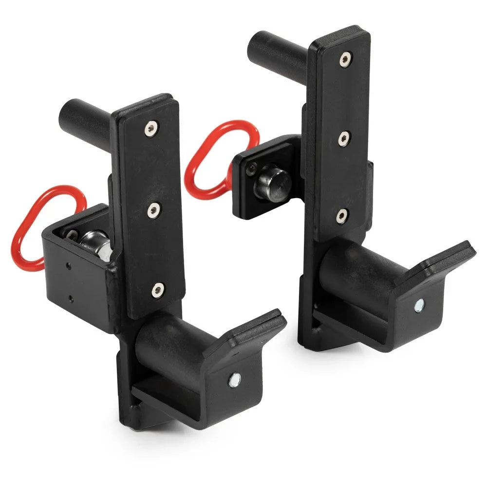 Titan Fitness T-2 Series Roller J-Hooks; UHMW Plastic; J-Hook Style Rack Mounted; 2;000 LB Capacity; Fits 2” x 2” Tubular Steel