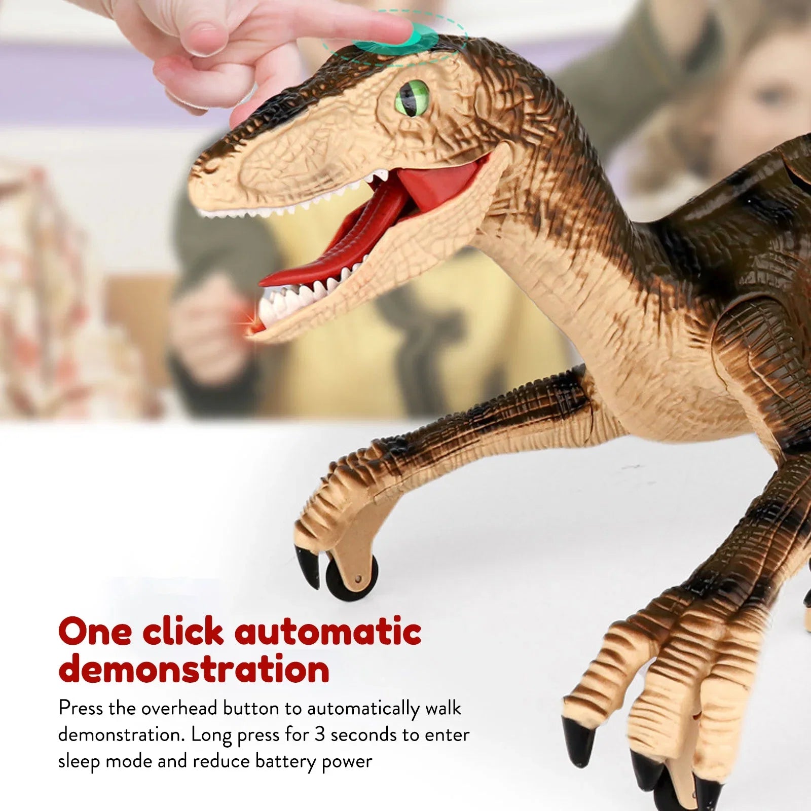 Remote Control Dinosaur Toys with Light up 3D Eyes; Shaking Head; Roaring Sounds; Walking Dinosaur Toy Gift for Kids Age 3-12 Years