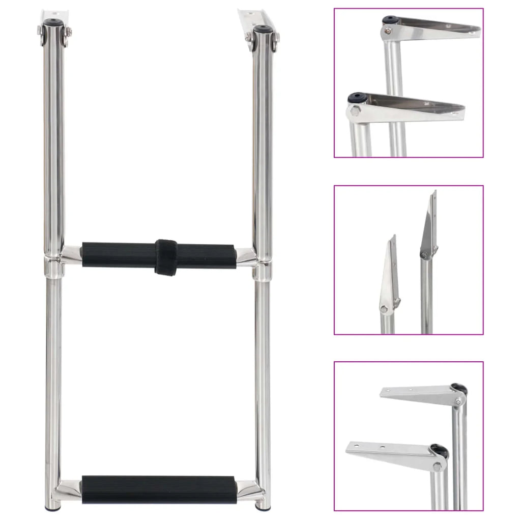 Carevas Folding Boarding Ladder 2-step Stainless Steel