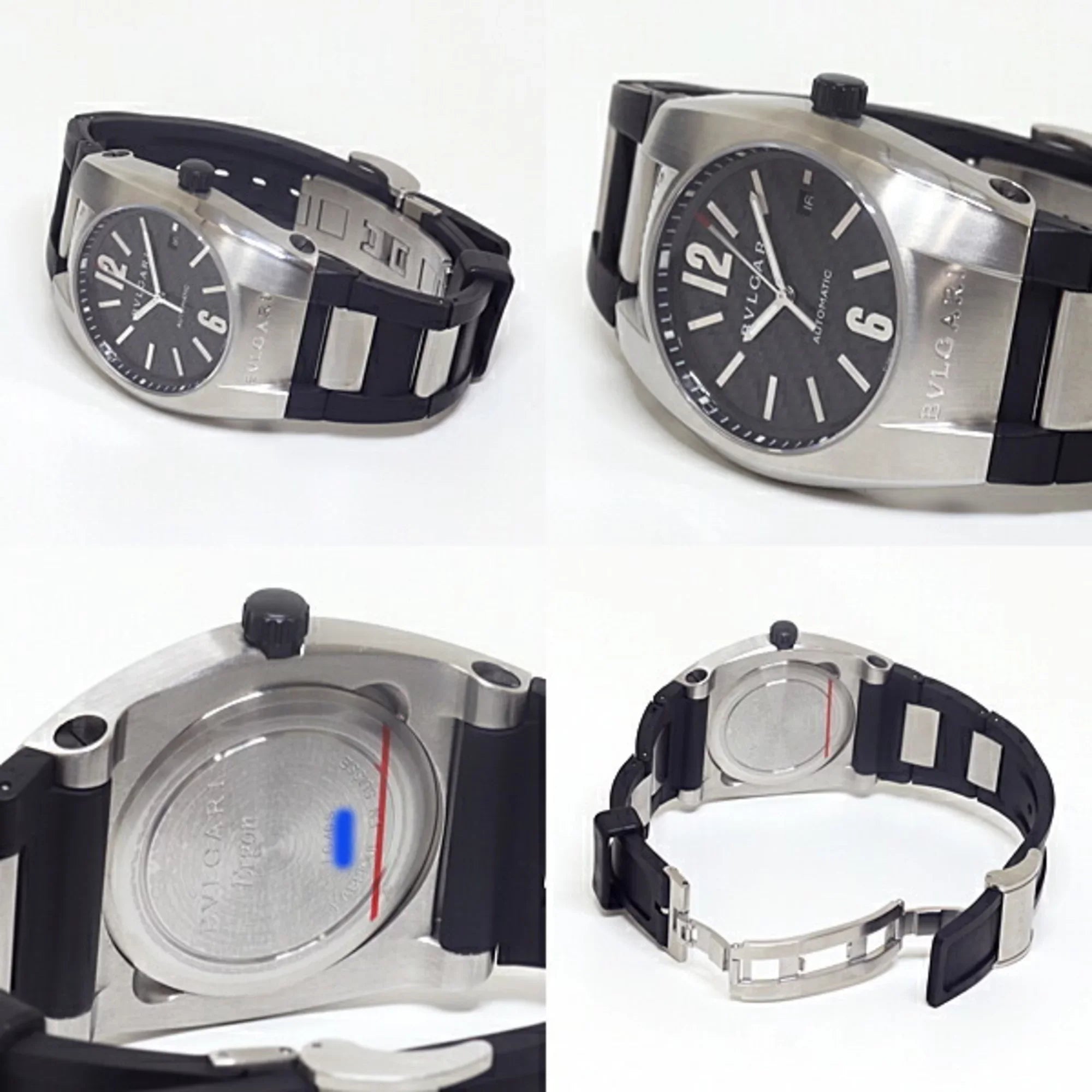 Pre-Owned BVLGARI Bulgari men's watch Ergon EG40S black (black) dial rubber belt self-winding (Good)