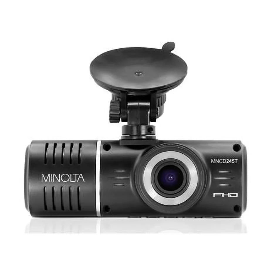 MNCD245T Full HD Front and Rear View 2.45" LCD Screen Dash Camera with 3-Channel Recording; Black