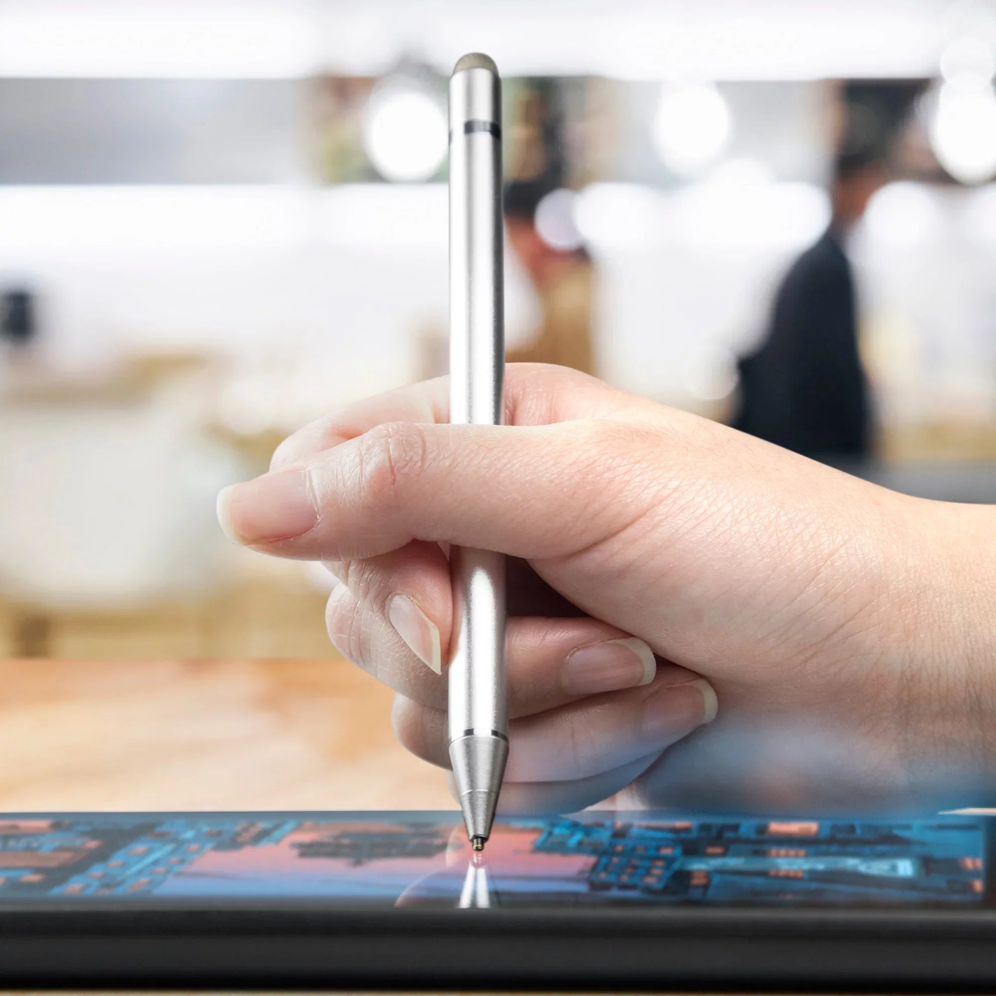 Lenovo C330 Convertible 2-in-1 Chromebook (11.6") Stylus Pen; BoxWave [AccuPoint Active Stylus] Electronic Stylus with Ultra Fine Tip - Metallic Silver