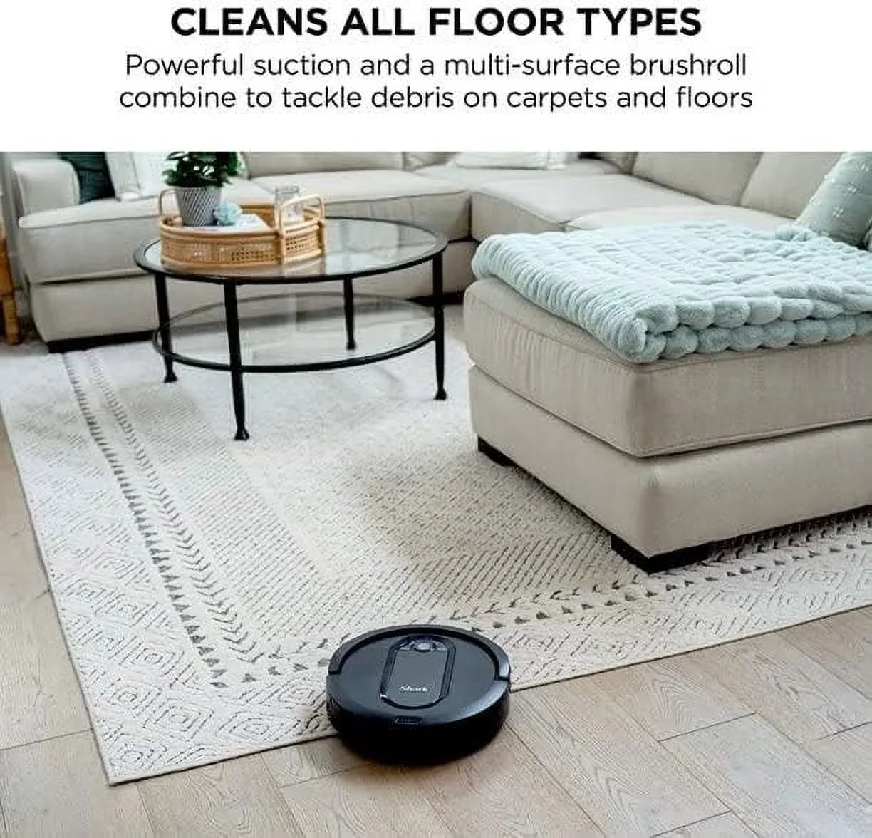Restored Shark RV990 EZ Robot Vacuum with Row-by-Row Cleaning; Powerful Suction; Perfect for Pet Hair; Wi-Fi; Carpets & Hard Floors (Black)- Renewed