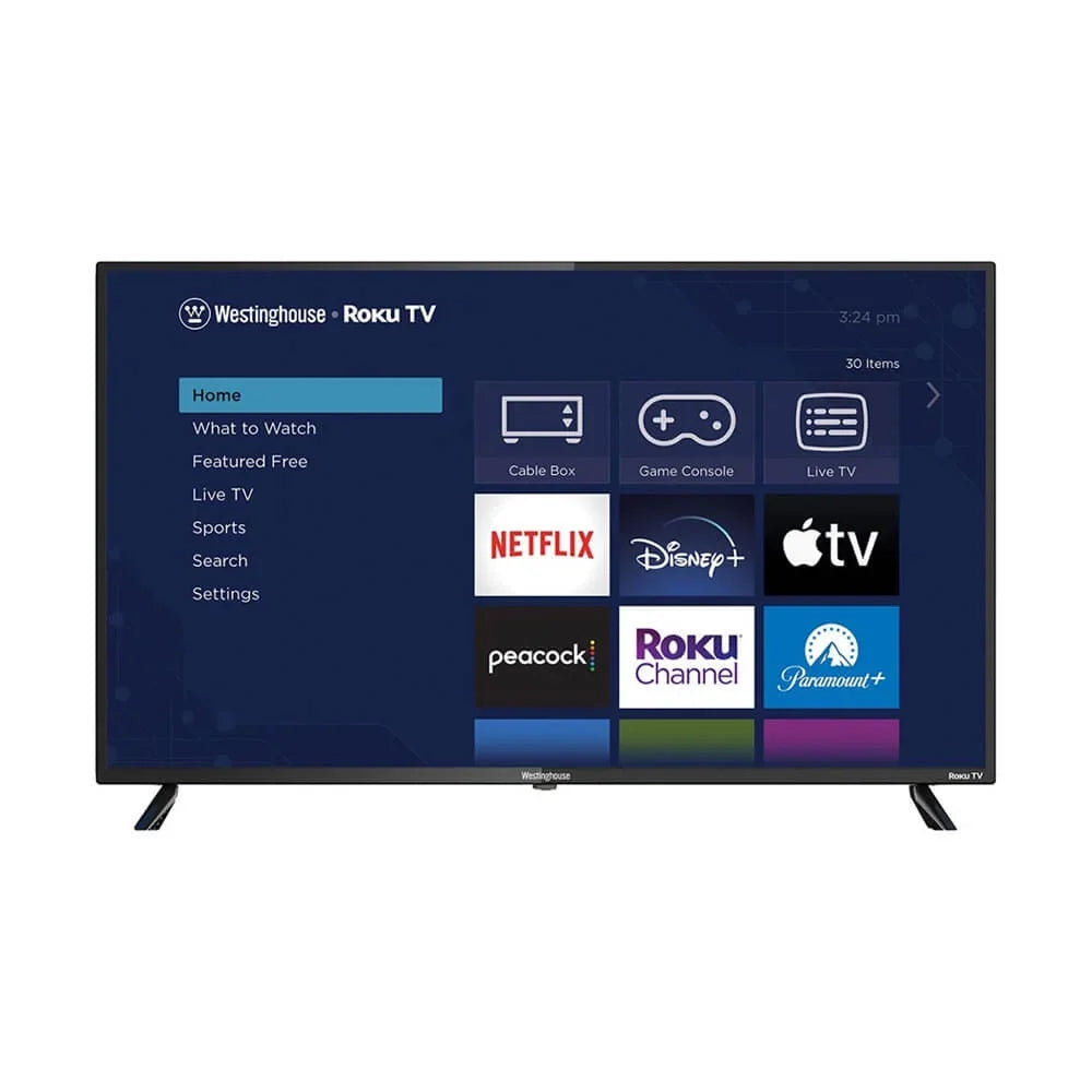Westinghouse - 43" 4K UHD Smart Roku TV with HDR - Remote; Power Cable; Stand Legs; Screws; 2 Batteries Included