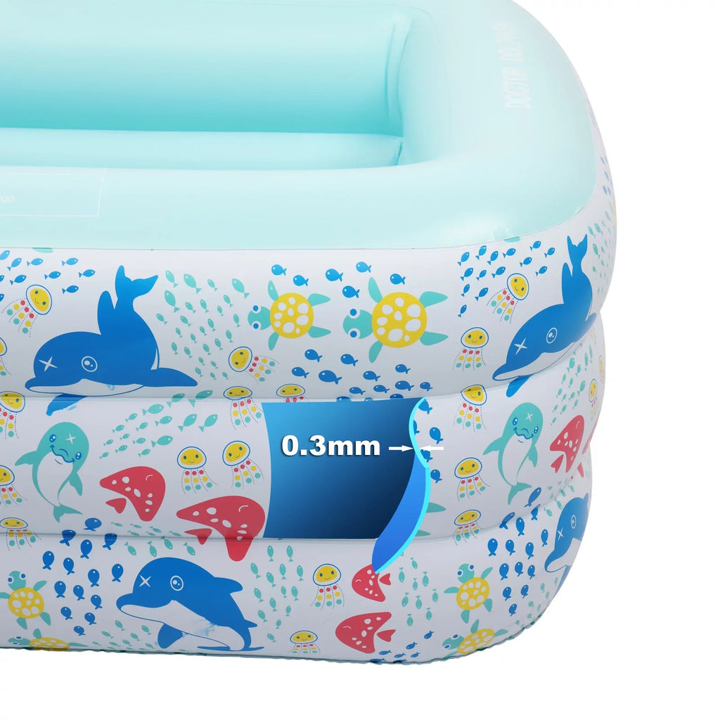 Inflatable Swimming Pool; Family Full-Sized Above Ground Swimming Pools;Inflatable Swim Pool for Kids; Indoor & Outdoor XH - 82.7"*55"*23.6"