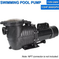 iMeshbean In-ground Swimming Pool Pump; 1.5HP Motor 110V-230V; 6000GPH; Head Max 69FT; for Above Ground Swimming Pool and Inground Pool Circulation; w/ Strainer Basket