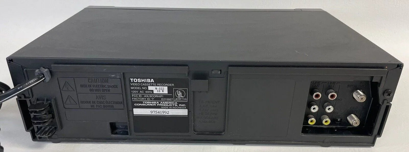 Toshiba 4-Head Hi-Fi VCR W522