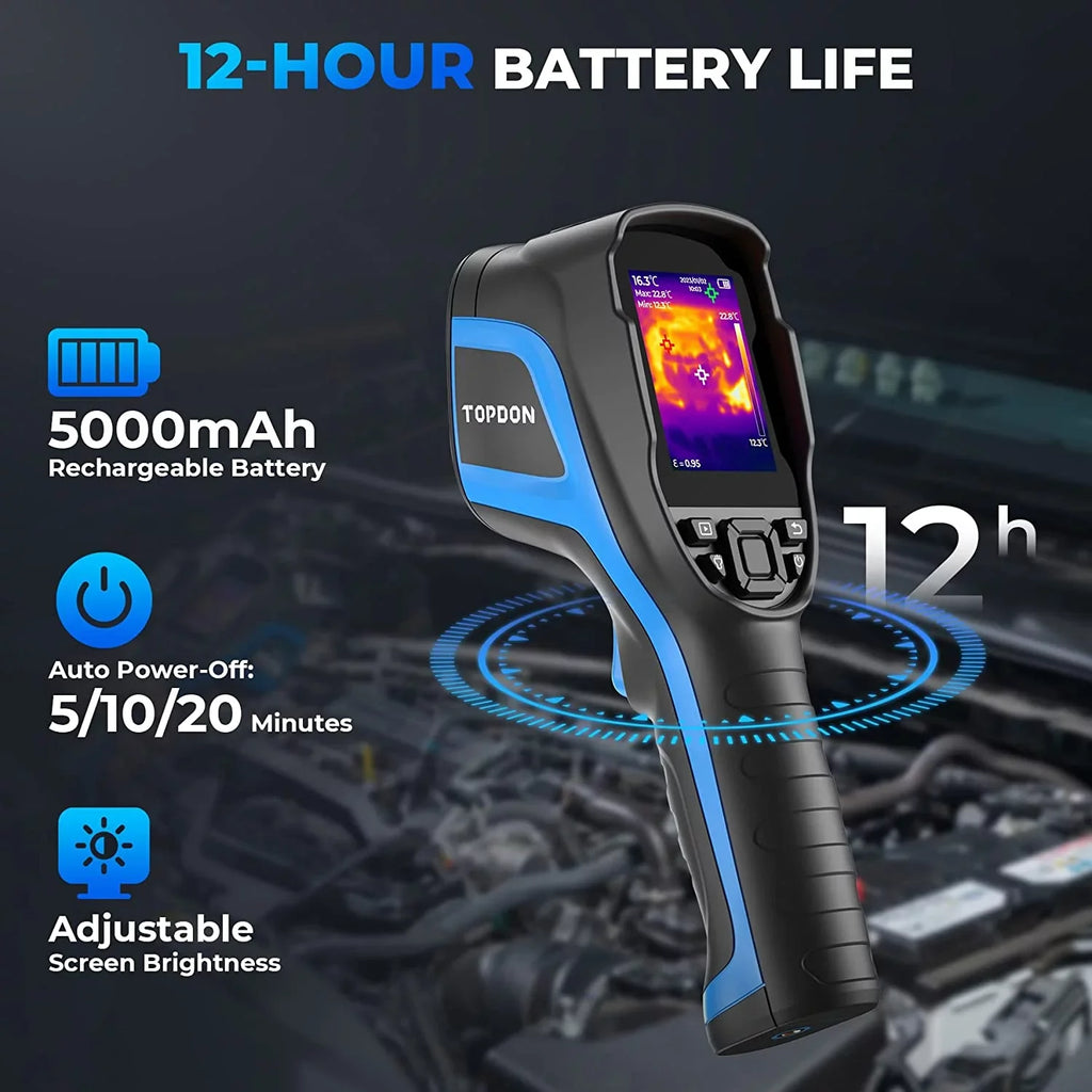 Thermal Imaging Camera; TOPDON TC004 256 x 192 IR High Resolution 12-Hour Battery Life Thermal Camera Handheld Infrared Camera
