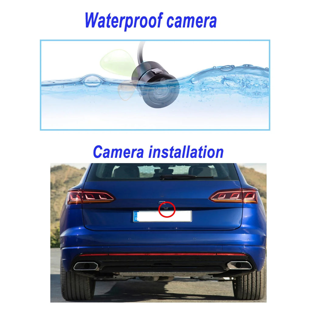 5'' TFT-LCD Backup Camera Car Rear View Backup Reverse System + HD Parking Camera for Truck Pickup Car Rear View Security Monitor & Fluidproof