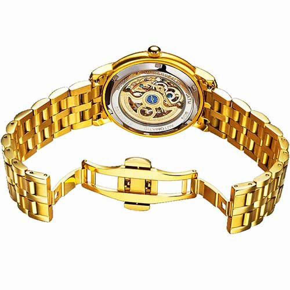 ENAPY Automatic Mechanical Steel Gold Dragon 30M Resistant Wrist Watch