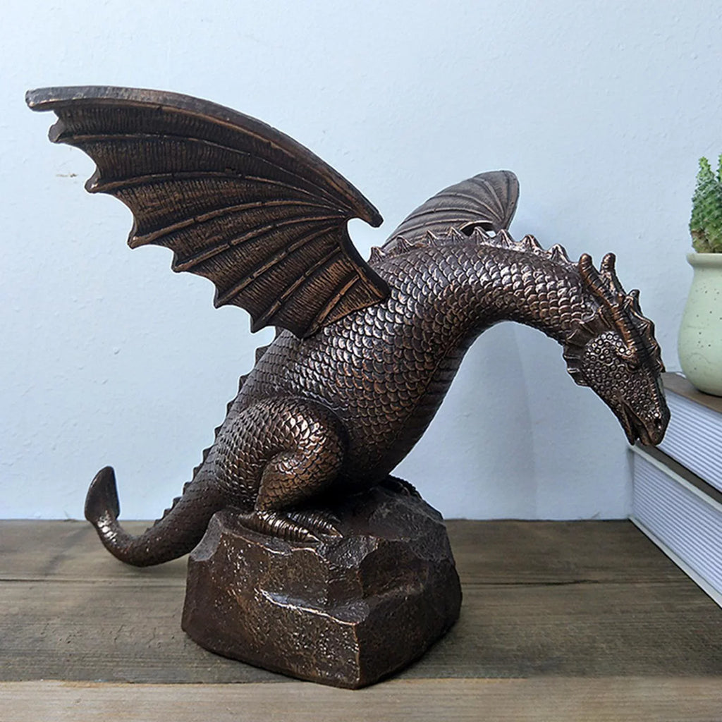 Creative fountain Dragon Statue Decorative Outdoor Sculpture; Dragon Shape Liquidscape Decoration Garden Decor Sculpture