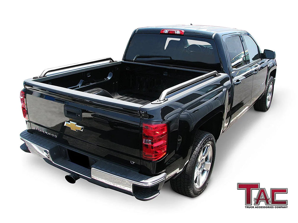 TAC Bed Rails Fit 2014-2024 Chevy Silverado 1500/GMC Sierra 1500 5.5ft Short Bed T304 Stainless Steel truck Side rails Off Road Automotive Exterior Accessories 2pcs