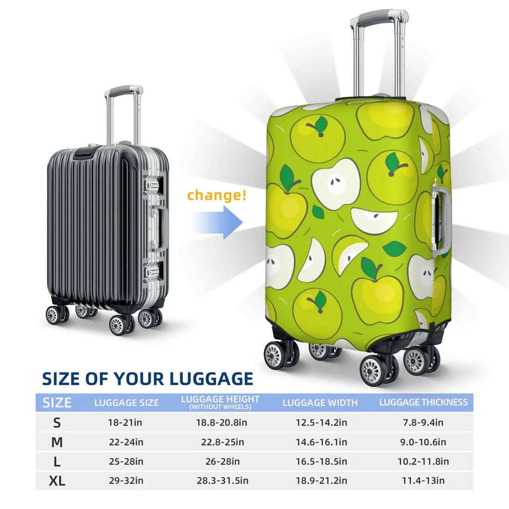 Junzan Green Apple Print Washable Luggage Cover - Fashion Suitcase Protector Fits 18-32 cm Luggage