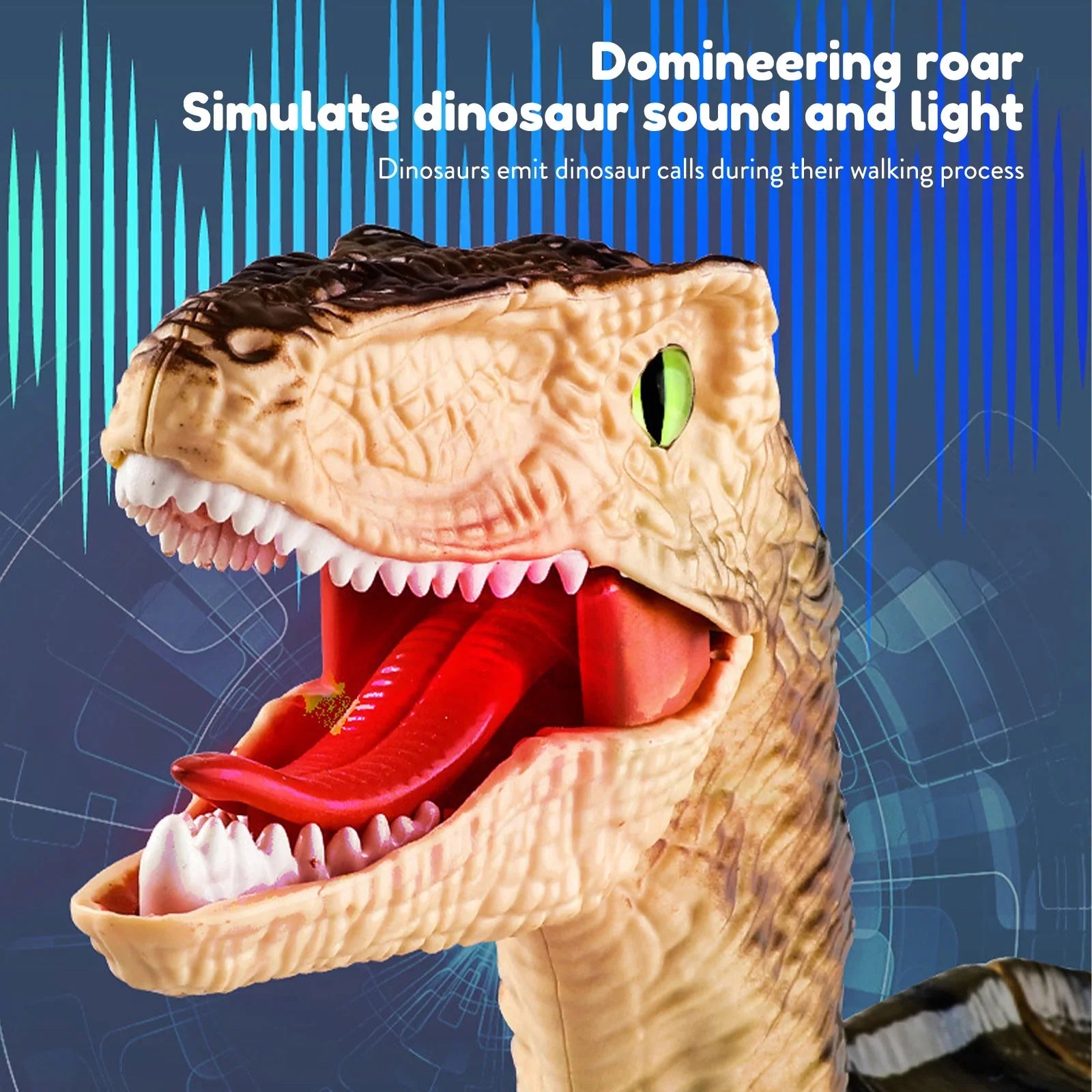 Remote Control Dinosaur Toys with Light up 3D Eyes; Shaking Head; Roaring Sounds; Walking Dinosaur Toy Gift for Kids Age 3-12 Years