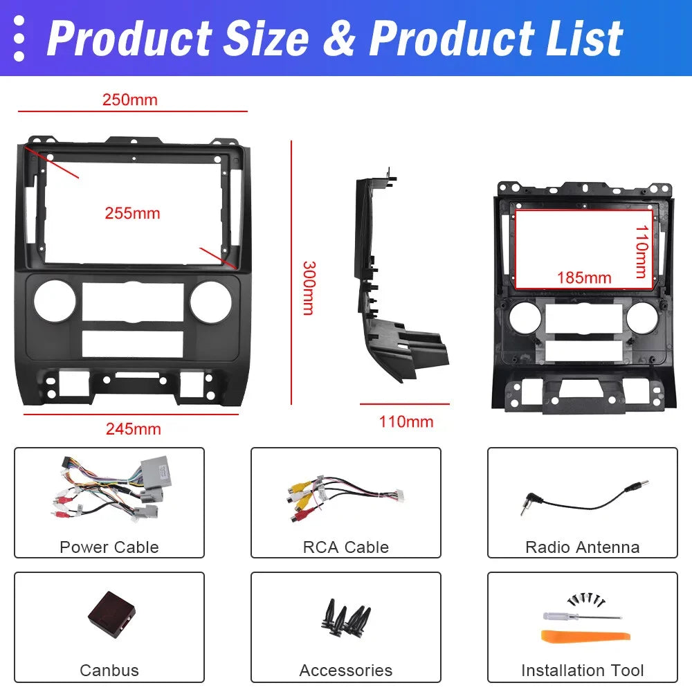 Podofo 2+64G Android 13 for Ford Escape/Ford Kuga/Mazda Tribu 2007-2012 Wireless Carplay Android Auto Mirror Link 9'' Touchscreen Car Stereo Radio WIFI GPS FM Bluetooth Hifi; AHD Backup Camera
