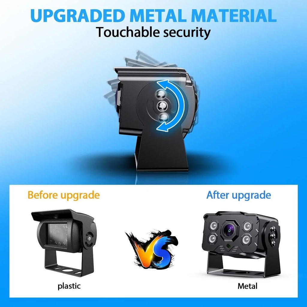 eRapta Backup Camera System Kit 7" Monitor for Car RV Truck Trailer Tractor 5th Wheel Split Screen 1080P Back up Reversing Parking System Night Vision Rear and Side Wired Camera Y0202