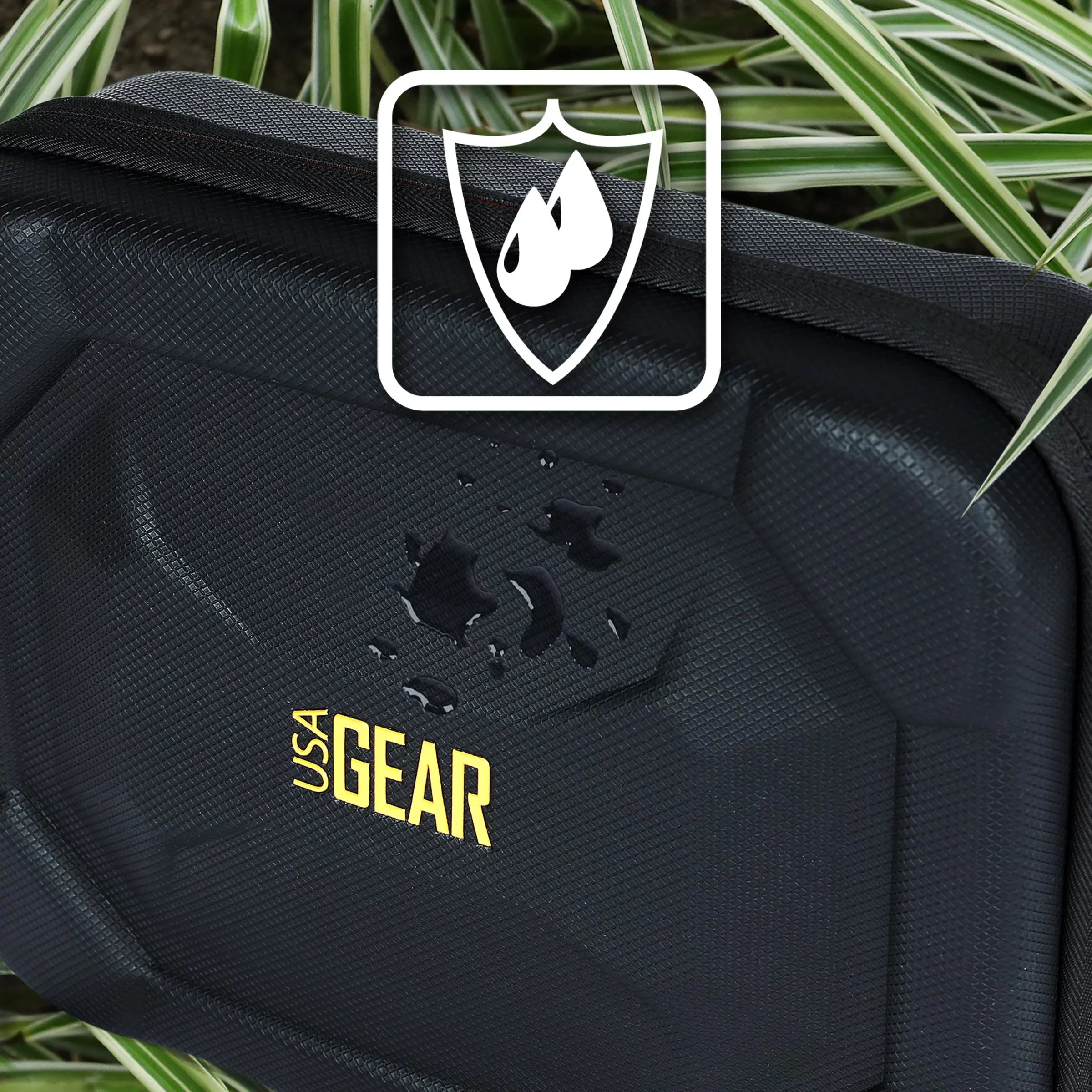 USA GEAR External Hard Drive Case; EVA Foam Hard Shell; Customizable Foam Interior - Black