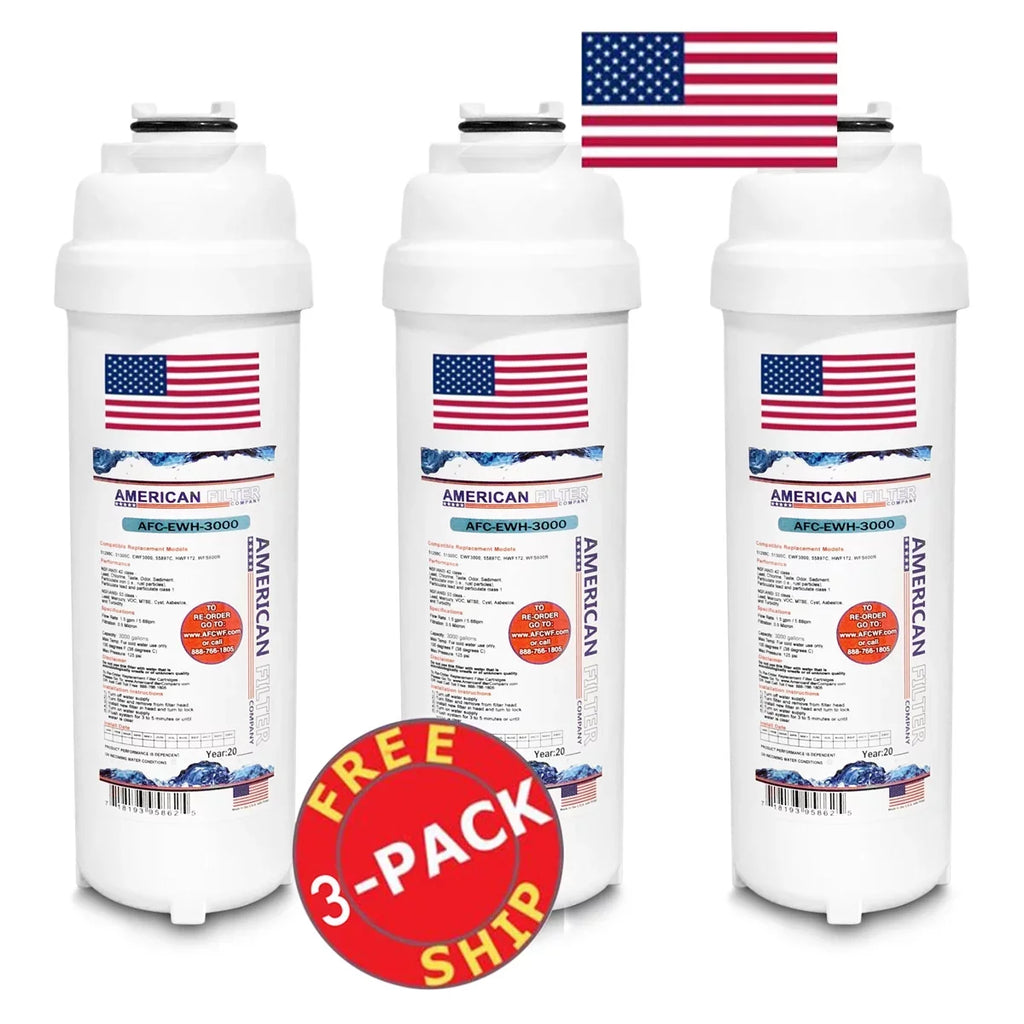 AFC Brand ; Filters ; Model # AFC-EWH-3000 ; Compatible with LiquidSentry® LZSTL8WSVRLK - 3 Pack - Made in U.S.A.