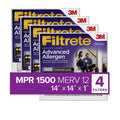 Filtrete 14x14x1 Air Filter; MPR 1500 MERV 12; Advanced Allergen Reduction; 4 Filters