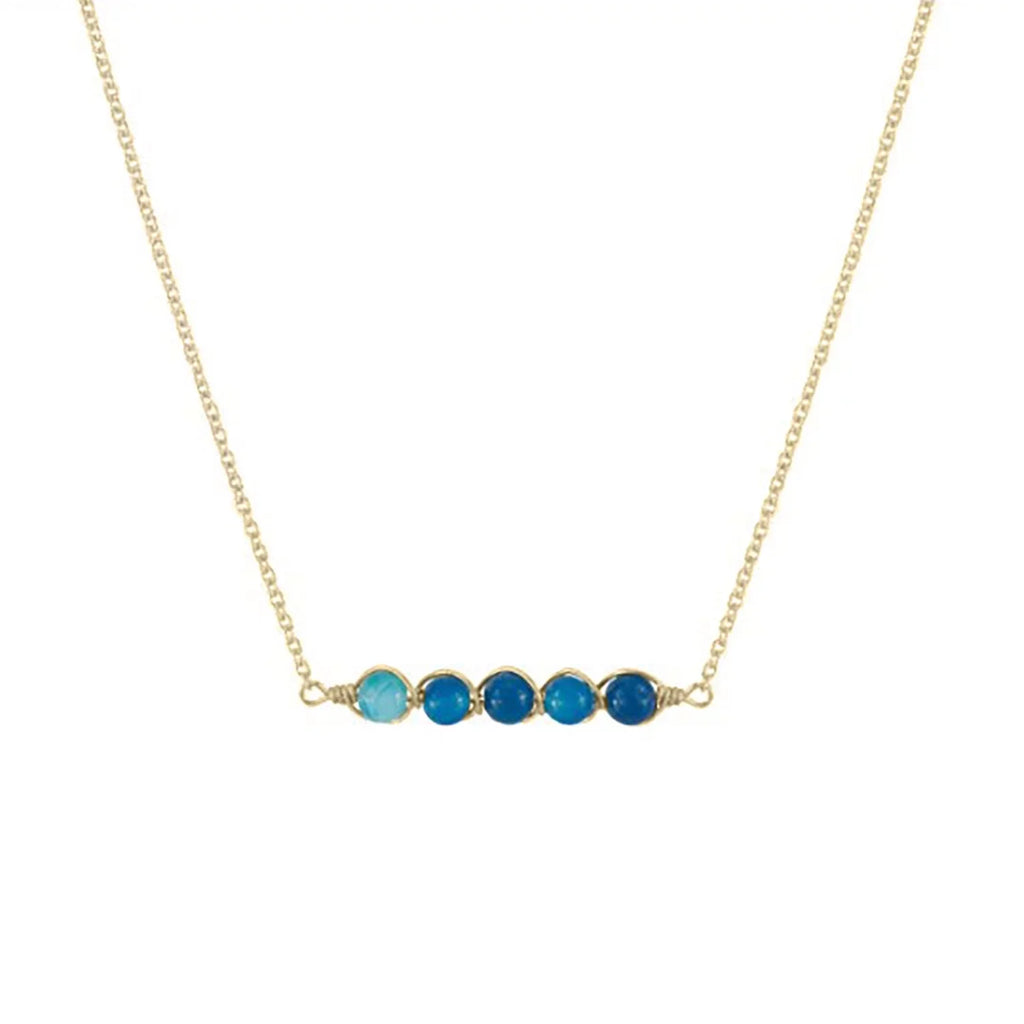Blue Box Boutique Inc Wire Wrapped Lapis Lazuli Bar Pendant Necklace for Women; Teens