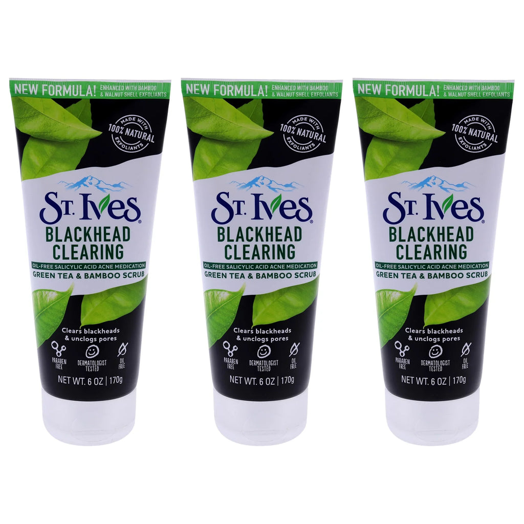 St. Ives Blackhead Clearing Scrub - Green Tea - Pack of 3 Scrub; 6 oz