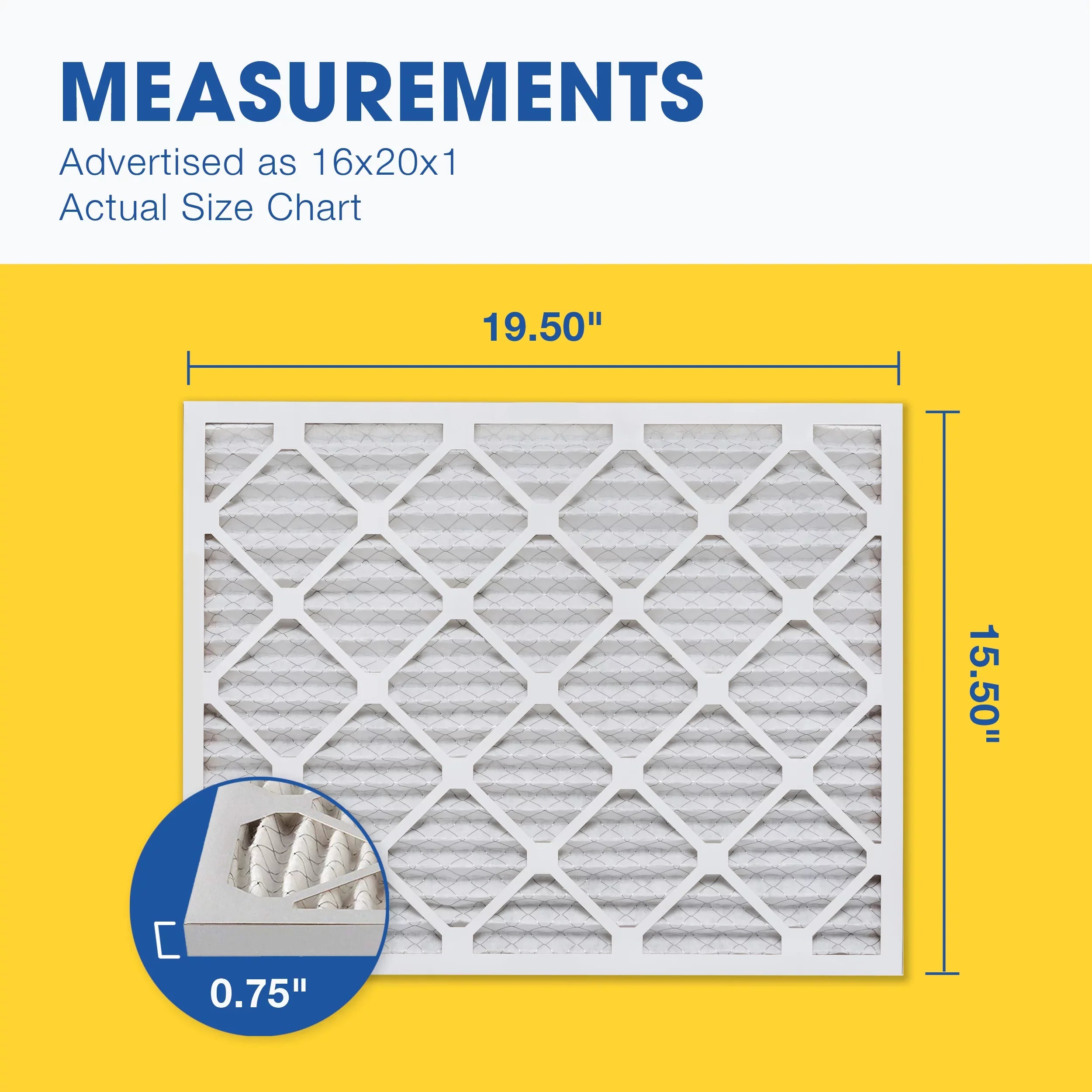 Aerostar 16x20x1 MERV 13 Pleated Air Filter; AC Furnace Air Filter; 4 Pack