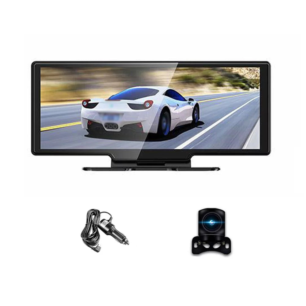 Eccomum 4K DVR Dash Camera Front & Rear Driving Recorder with 10.26 cm Touchscreen for Carplay Android Auto Built-in WiFi Support G-Sensor Parking Monitor Loop Recording Hands-Free Calling