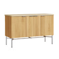 Moderne Houten Dressoir met Stalen Poten en Ribbelstructuur