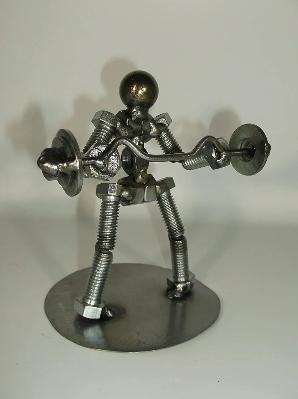 Preacher C url Weight Lifter Metal Bolt Figurine; curl bar