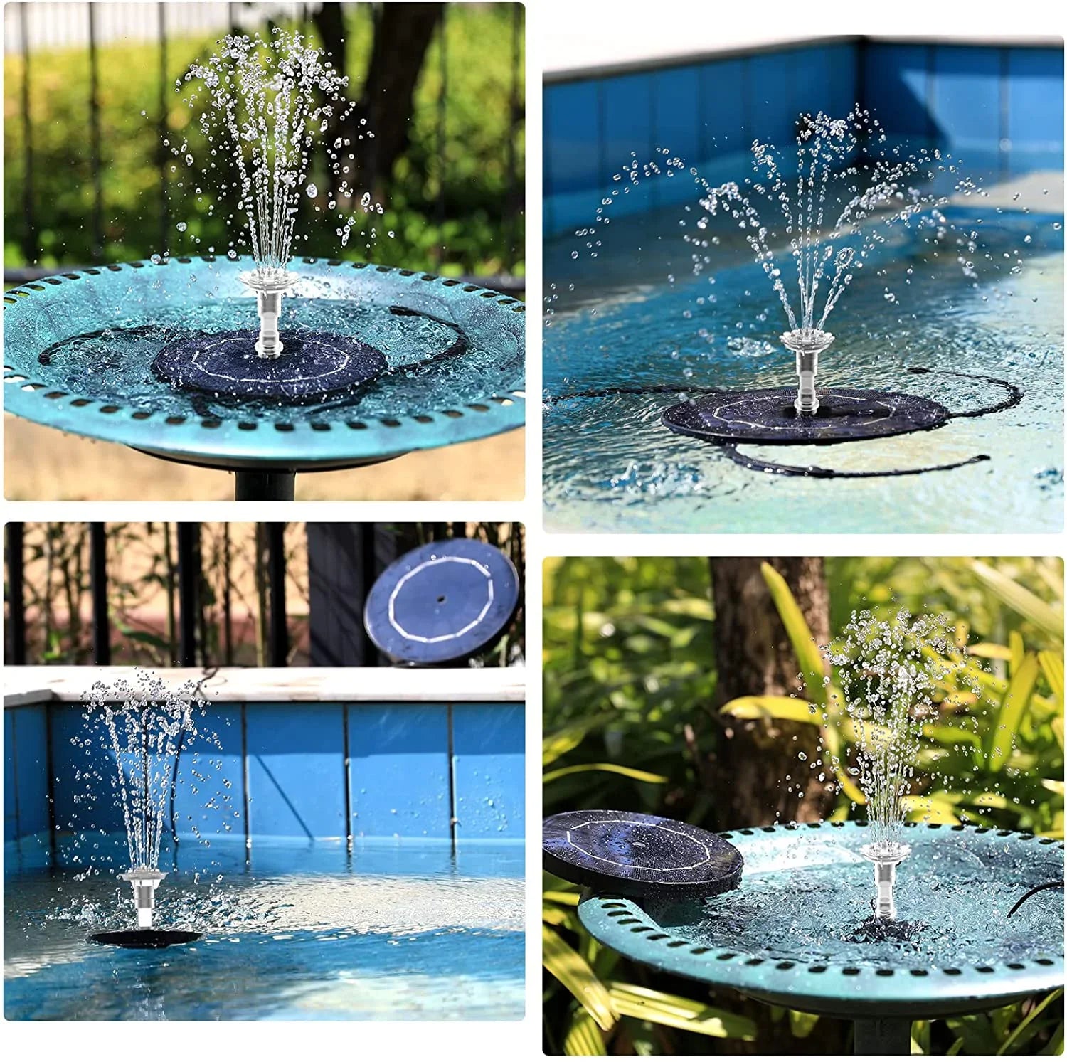 3.5W Solar Fountain Pump for Feature Outdoor DIY Solar Bird Bath Fountain with Multiple Nozzles; Solar Powered Fountain for Garden; Ponds; Fish Tank and Aquarium
