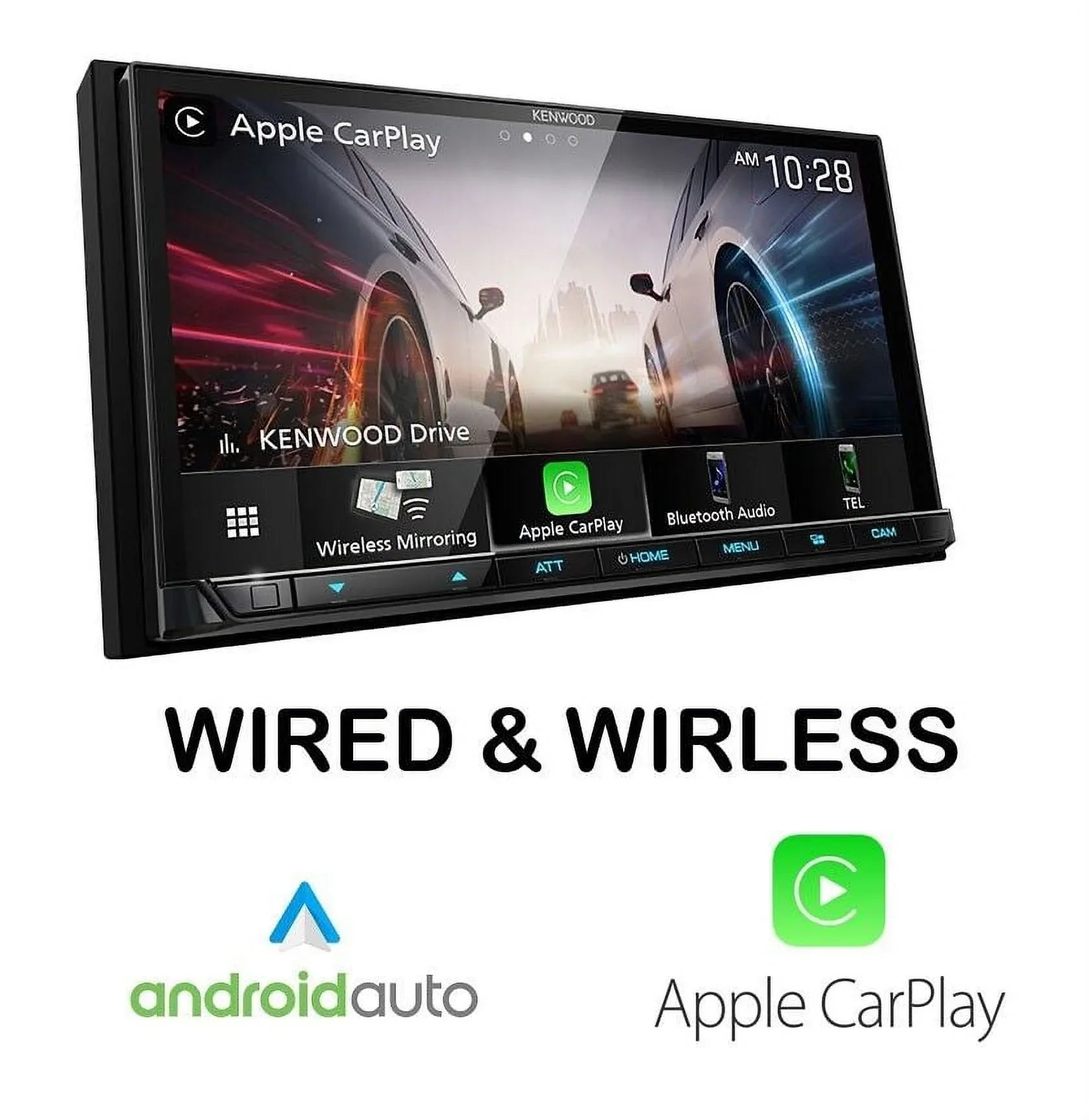 Kenwood DMX9708S In Dash Car Receiver 6.95" Touch Screen CarPlay Android Auto & DRV-N520 Dash Cam Combo