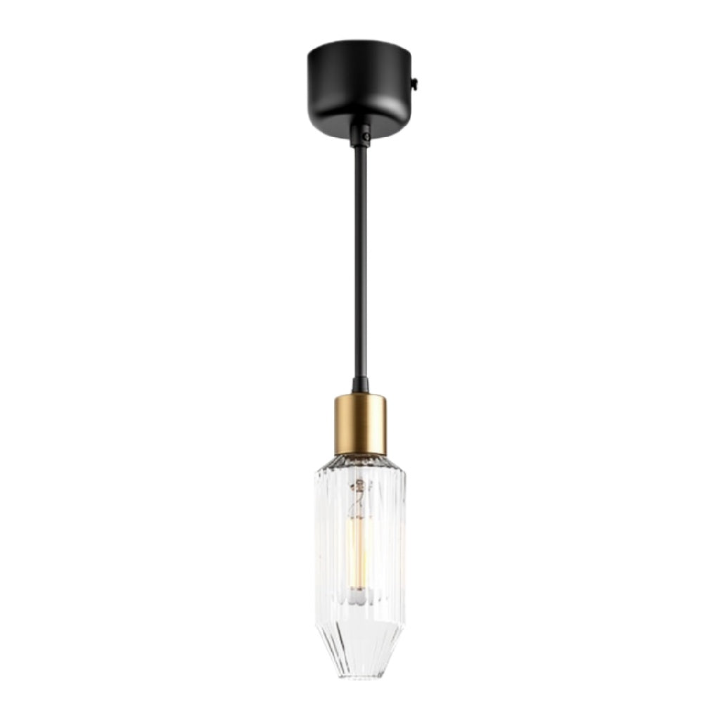 " Moderne Hanglamp met Slede en Helder Glas"