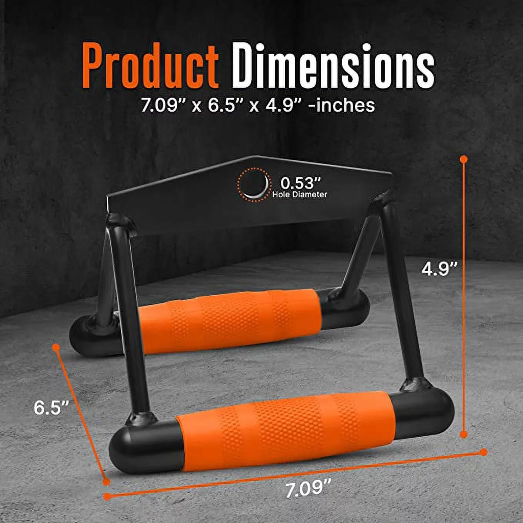 SQUATZ Double D Row Handle - Non Slip Handle Cable Attachment for Weight Workout with 360 Degree Rotational Knuckle; Great for Seated Row Exercises; Fit Nicely for All Cable Apparatus Systems
