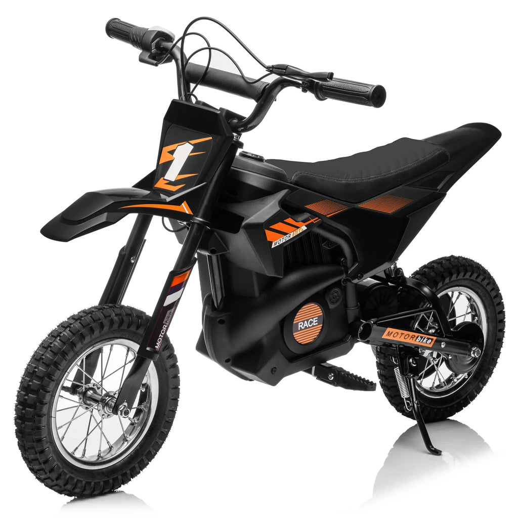 JoyWheels 24V Current-activated Child Dirt Bike; Toy Motorcycle Boys Motor Bike; Ages 13 Years +; 13mph; Black