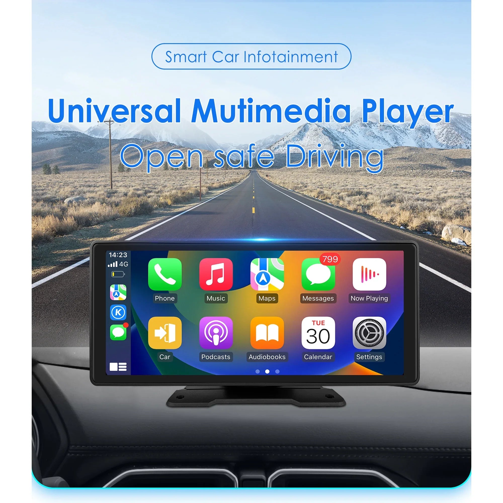 Android Auto Wireless Apple Carplay 360° Adjustable 10.26 millimeter Touchscreen Car Radio Stereo Head Unit Bluetooth GPS Navigation Player With Backup Camera