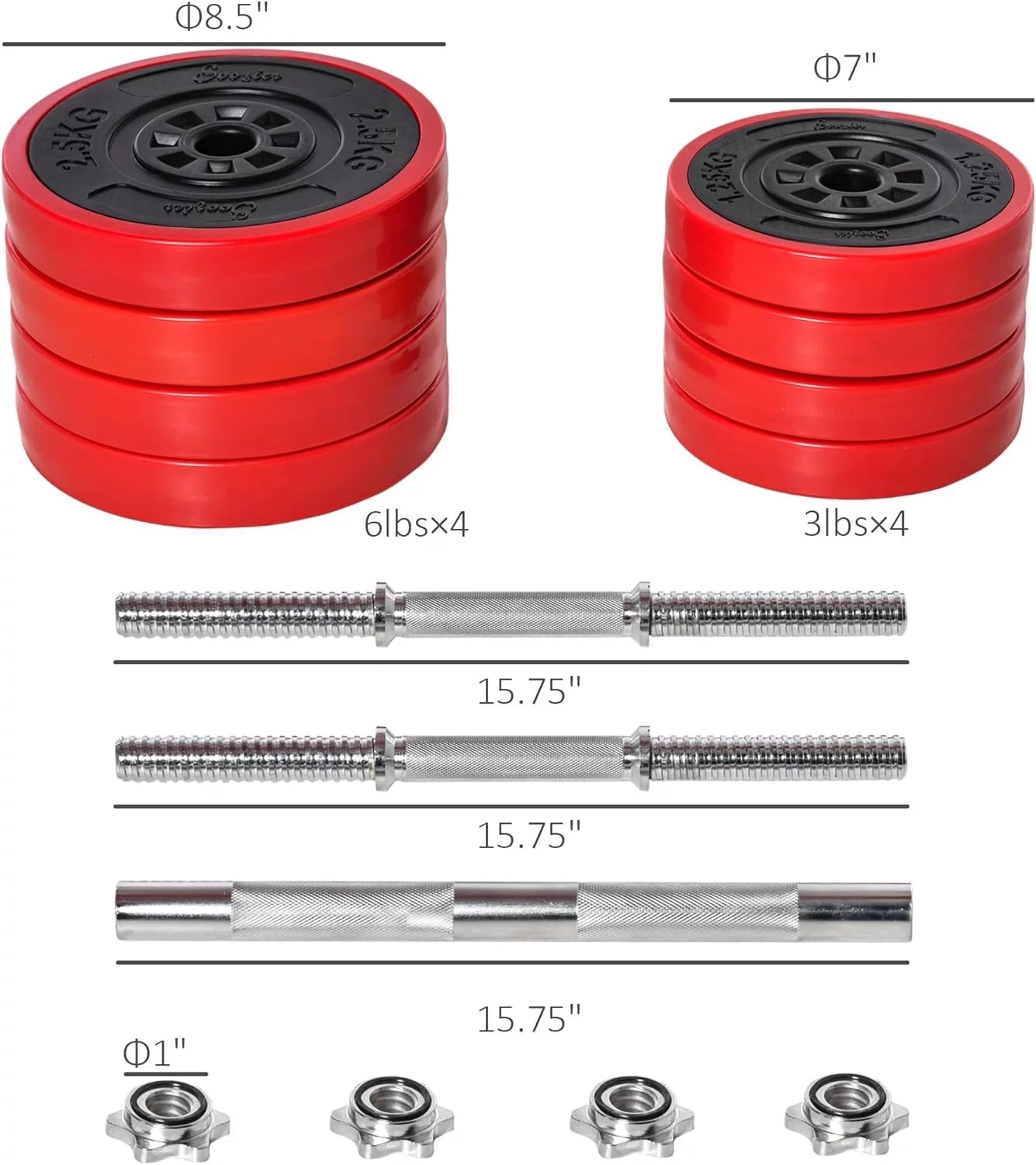 Soozier Adjustable Dumbbell Set; Convertible to Barbell Weight Set for Home Gym Women and Men Weight Lifting Training