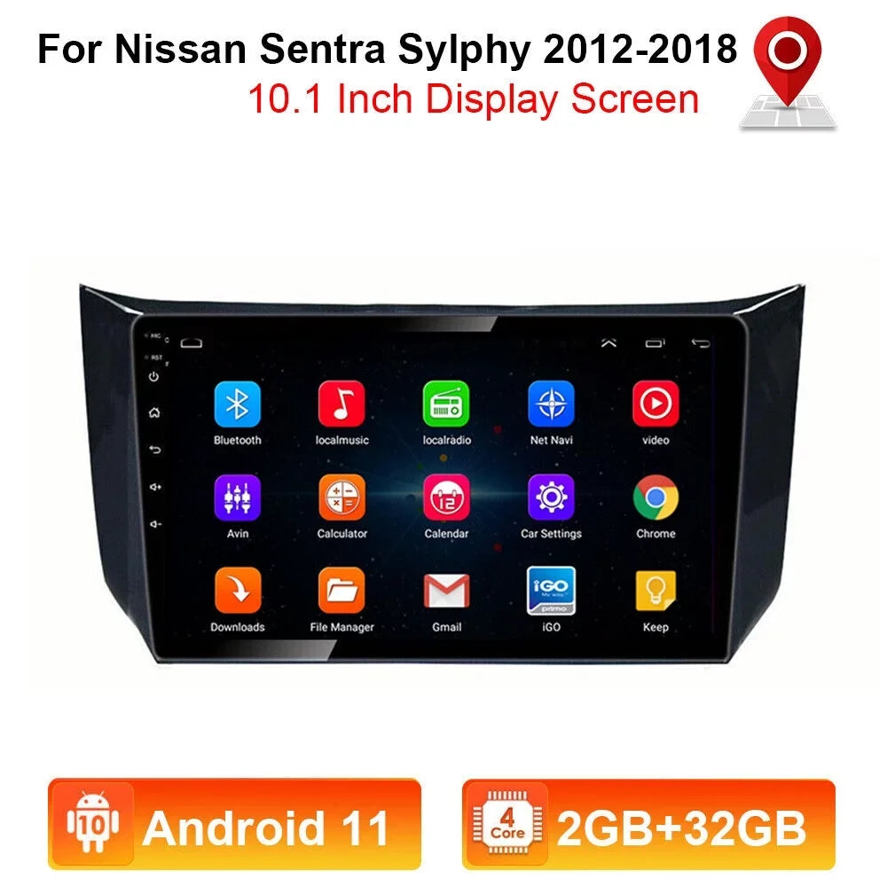 Onemayship Android Navigator for Nissan Sentra Sylphy - 2+32GB with Carplay; HD Camera; Microphone & Tool Kit 2012-18